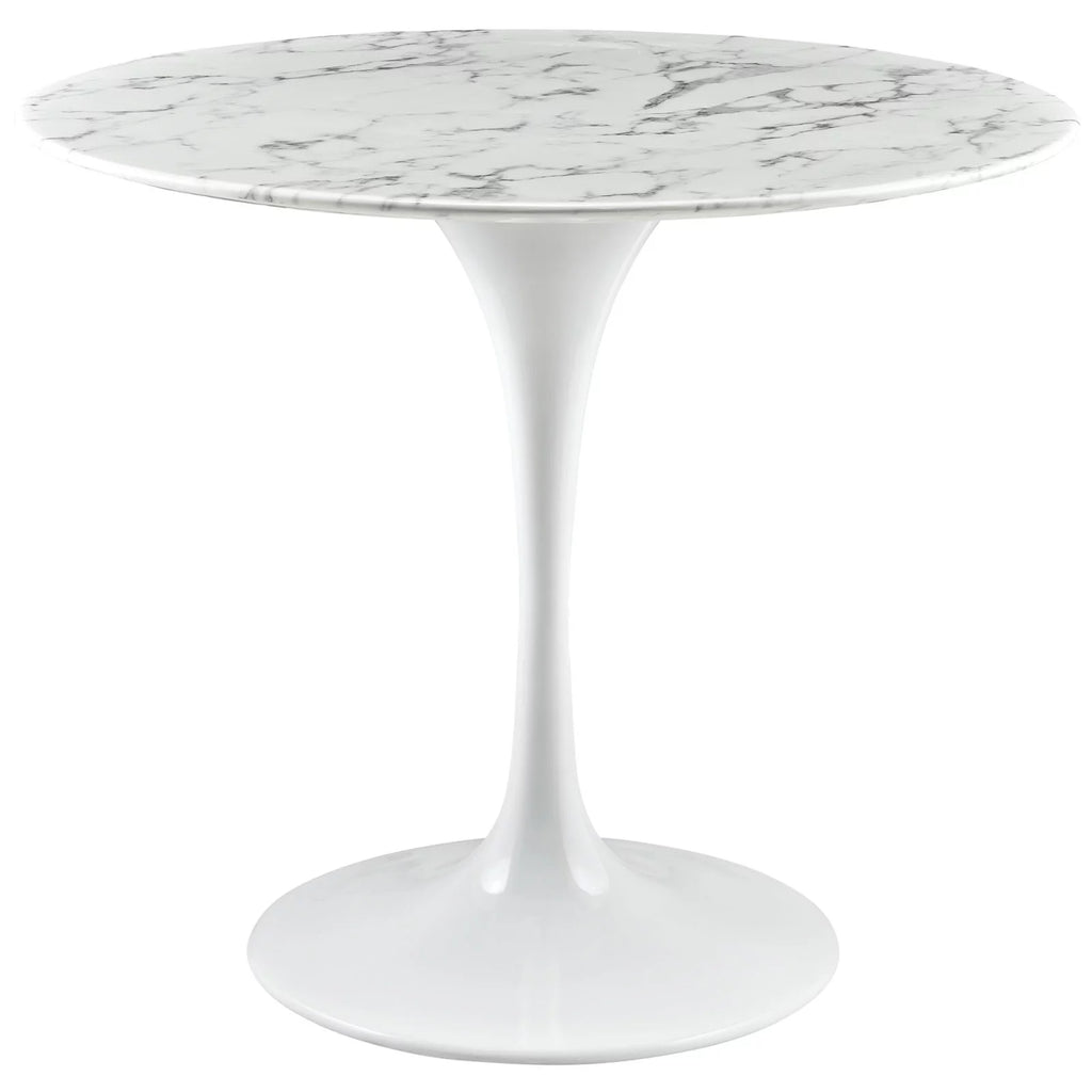 Round Artificial Marble Dining Table in White D78147