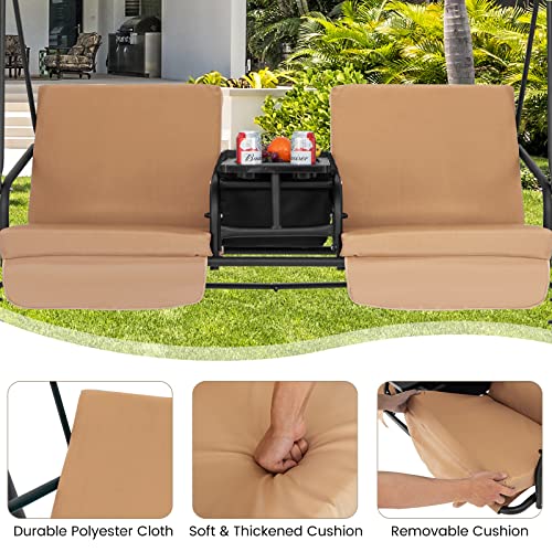 2 Person Porch Swing with Canopy and Cushions Q766