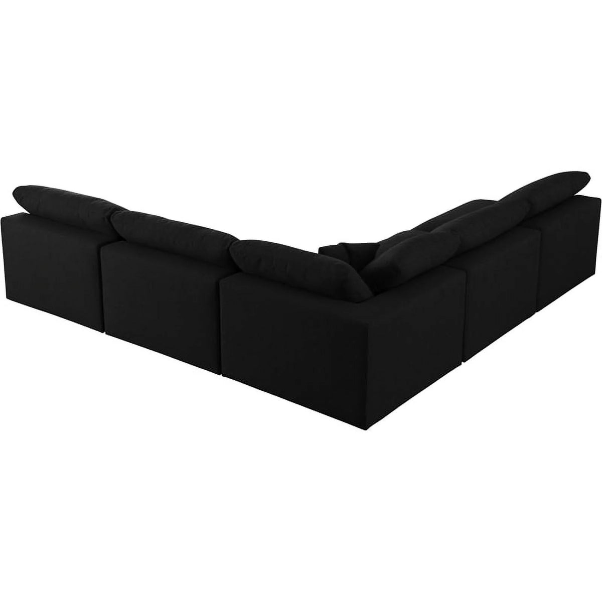 Black Linen Fabric Modular Sectional S834464