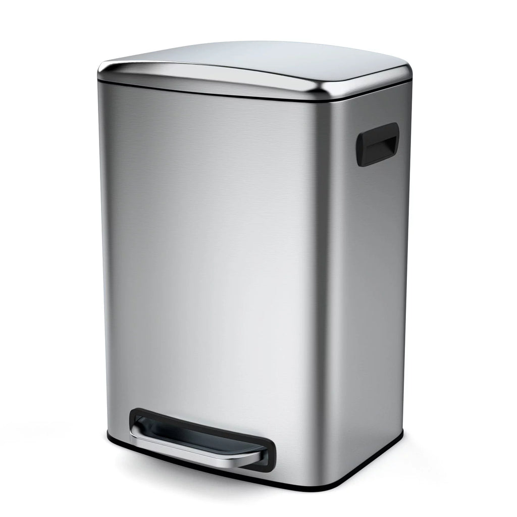 13 Gallon 50L Thickened Stainless Steel Trash Can with Lid O1840