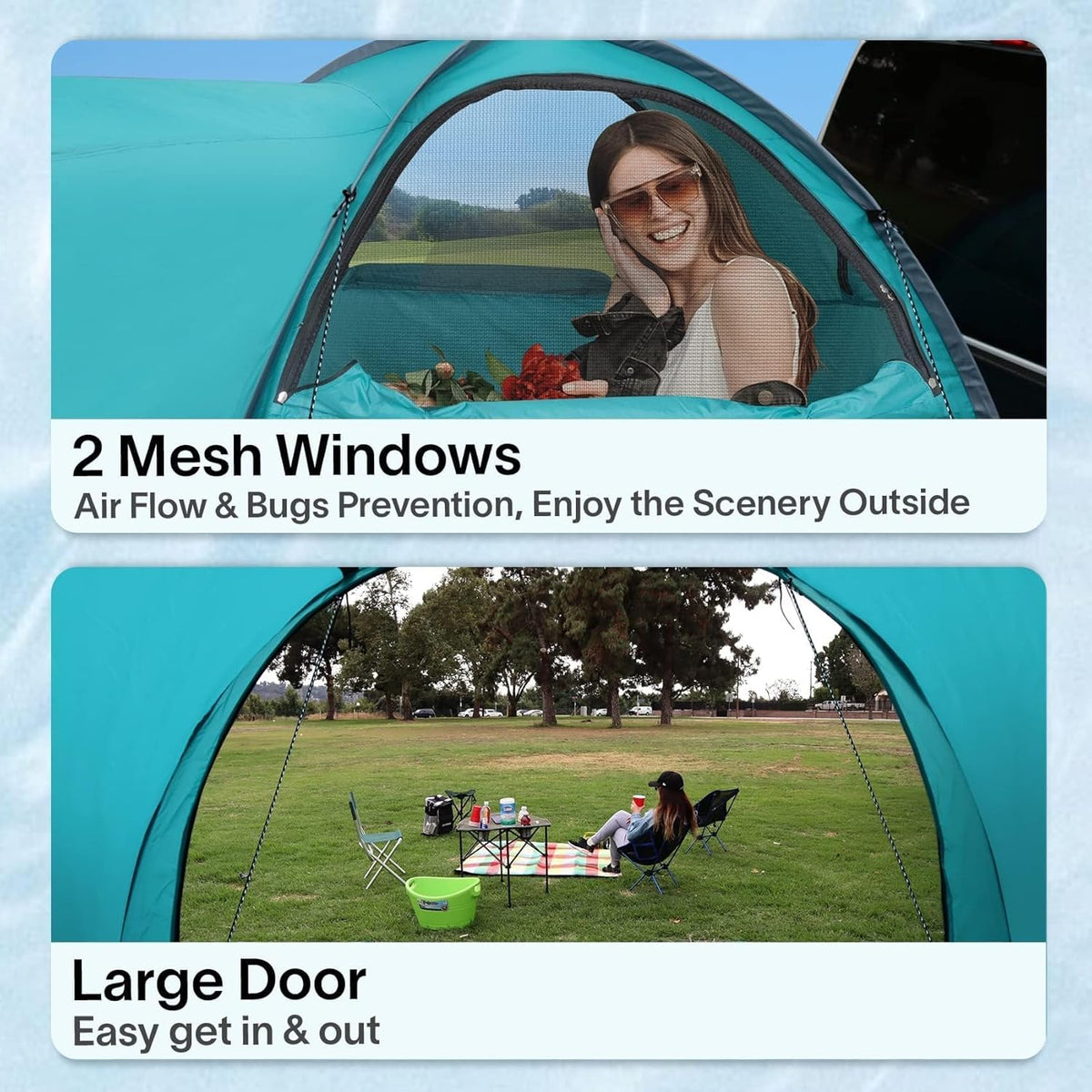 Truck Bed Tent - Waterproof Double Layer Pop Up Tent for 5.5-8 Ft Pickup Truck Bed K9973