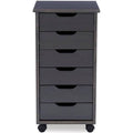 Grey 6-Drawer Rolling Storage Cart Y9196