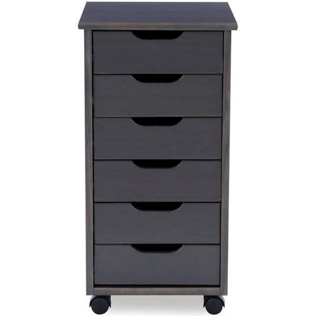 Grey 6-Drawer Rolling Storage Cart Y9196