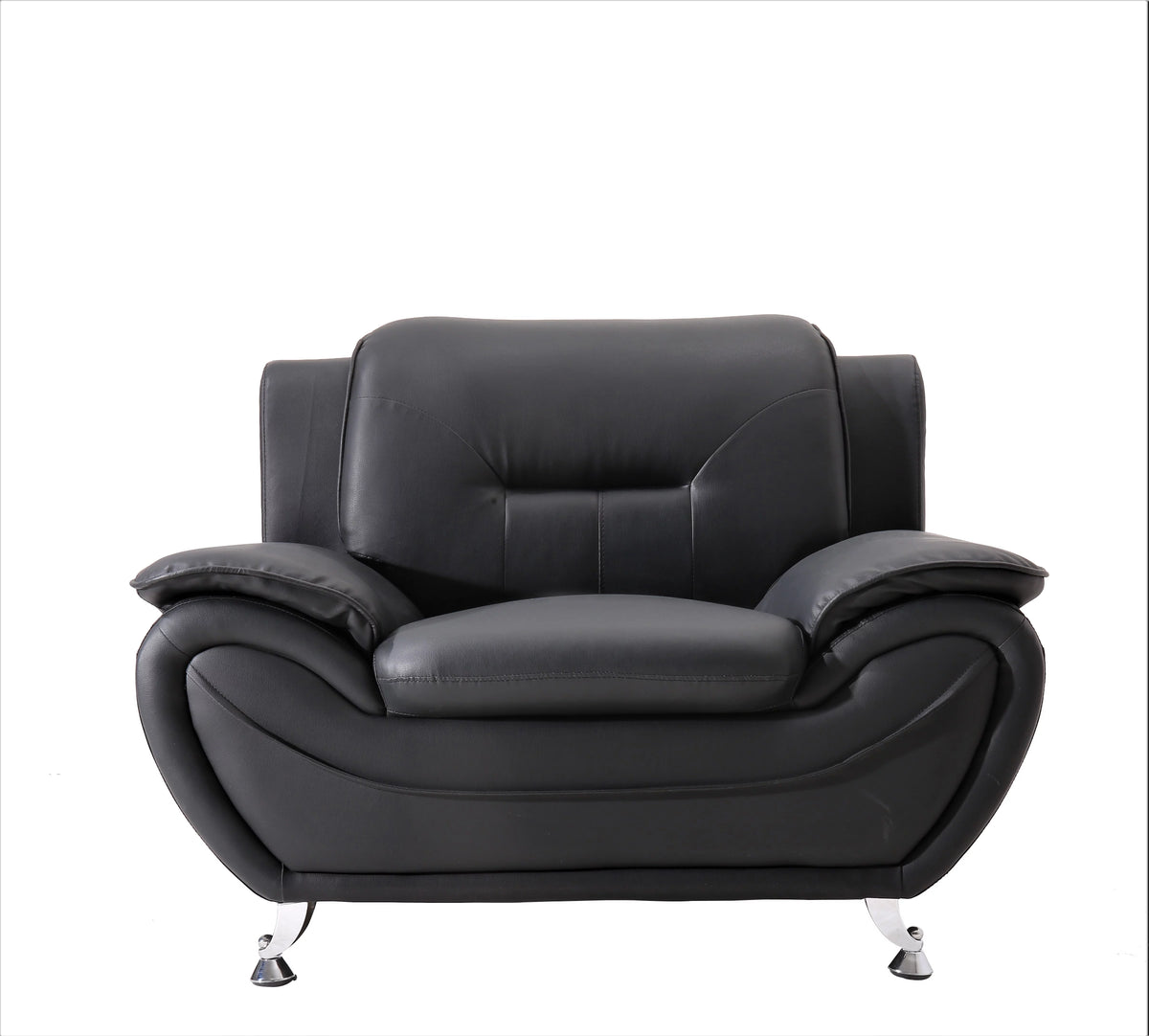 Black 3 Pcs Faux Leather Sofa Set G326986