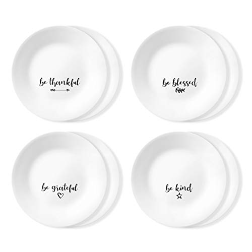 18-Piece Service for 6 Dinnerware Set, White Triple Layer Glass Z3609