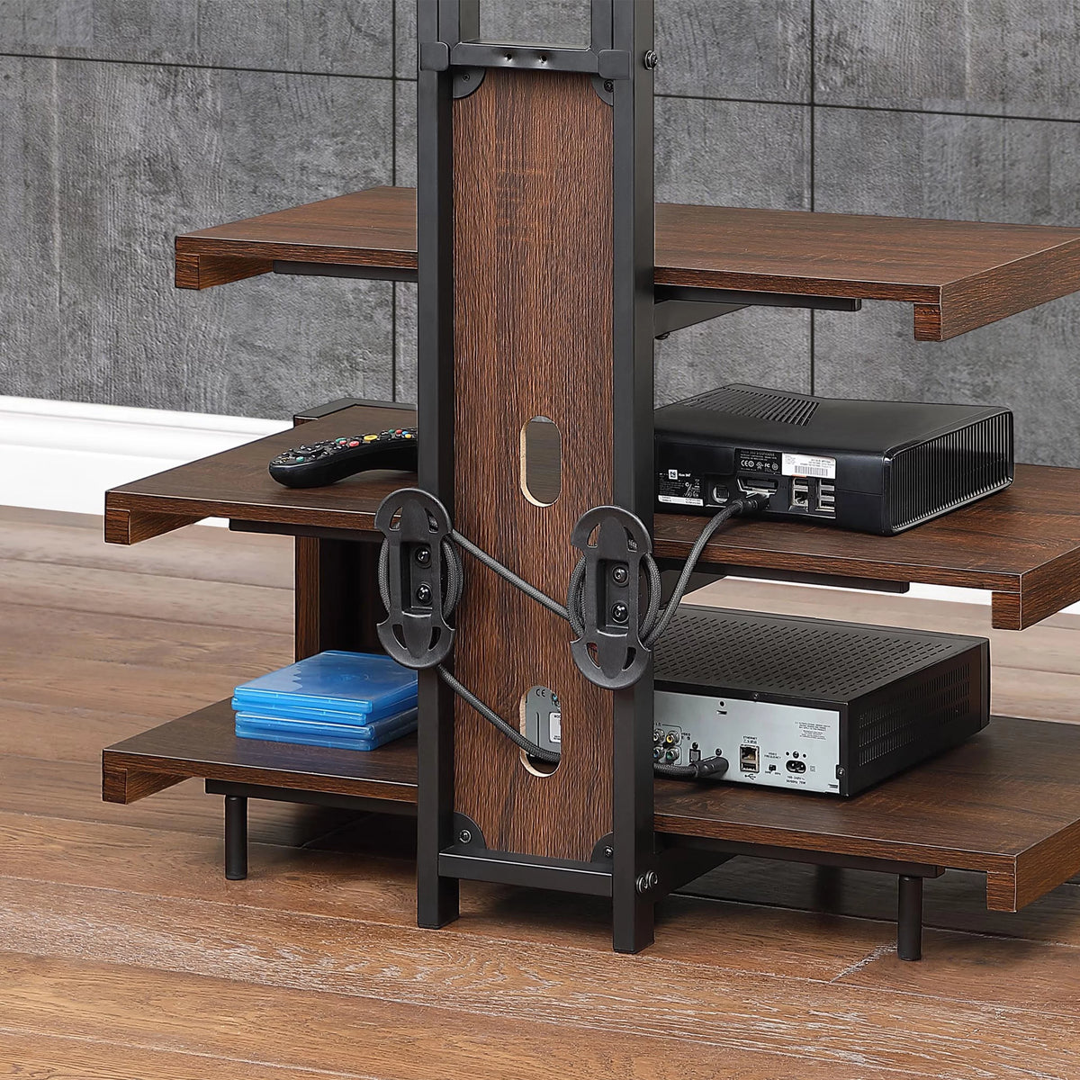 3-Shelf Television Stand with Floater Mount for TVs up to 55", Cherry D24155