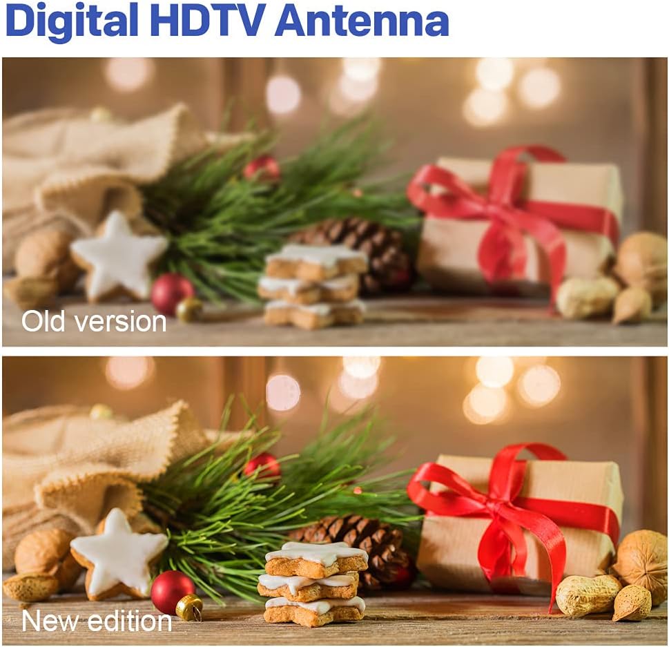 Indoor HDTV Antenna with Amplifier Signal Booster, 4K 1080p, 13.3ft Coax Cable, Pack of 2 O399