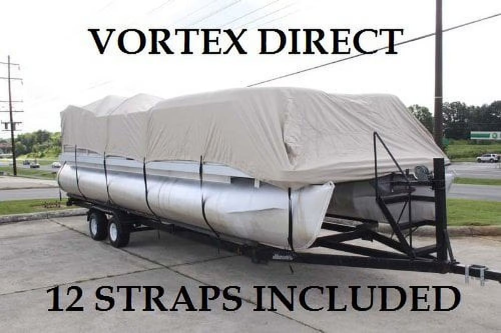 20' Ultra 3 Pontoon/Deck Boat Cover with Elastic and Straps T33143