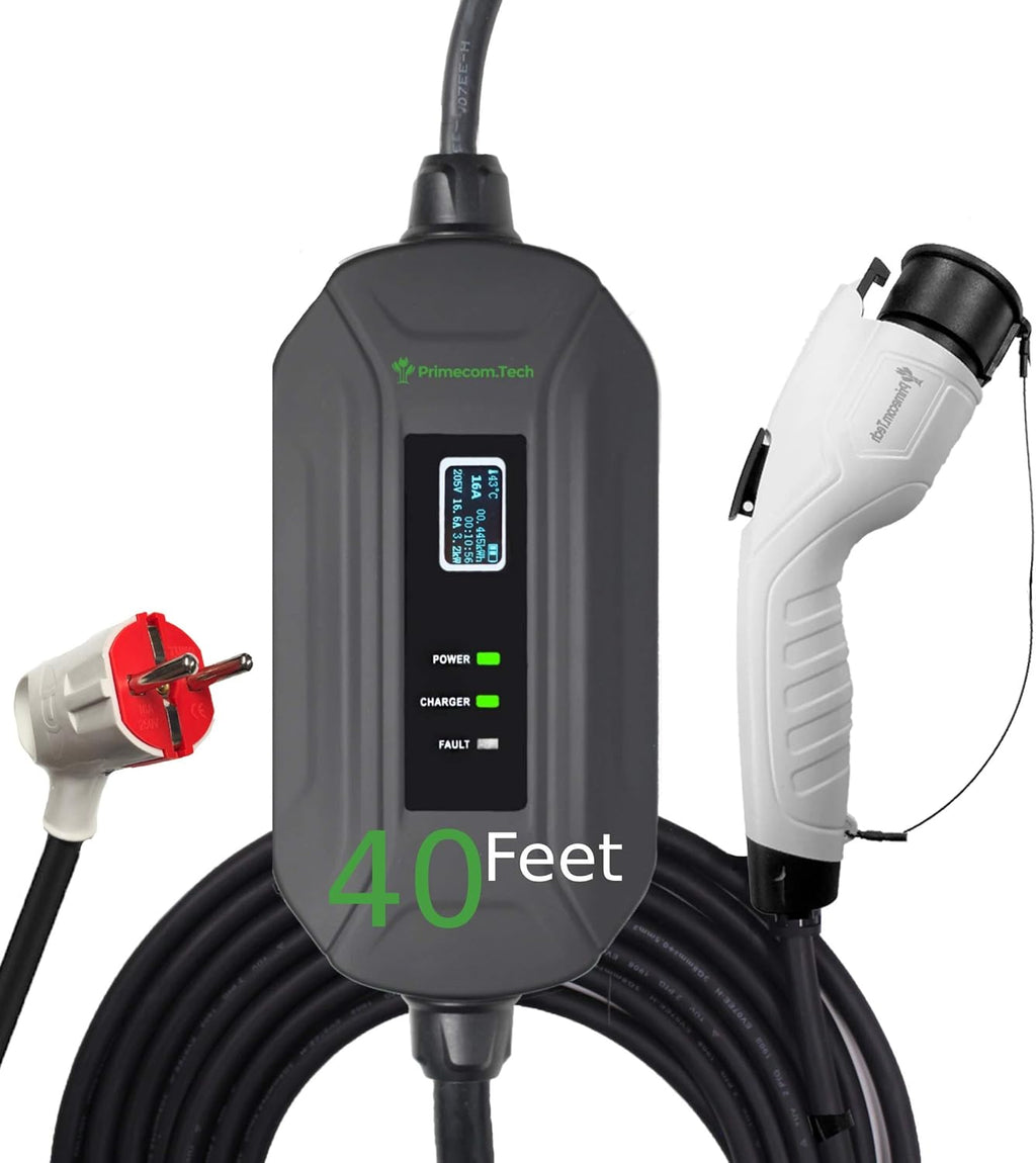 Portable Level 2 Electric Vehicle Charger, 16Amp, 50 Feet R4346