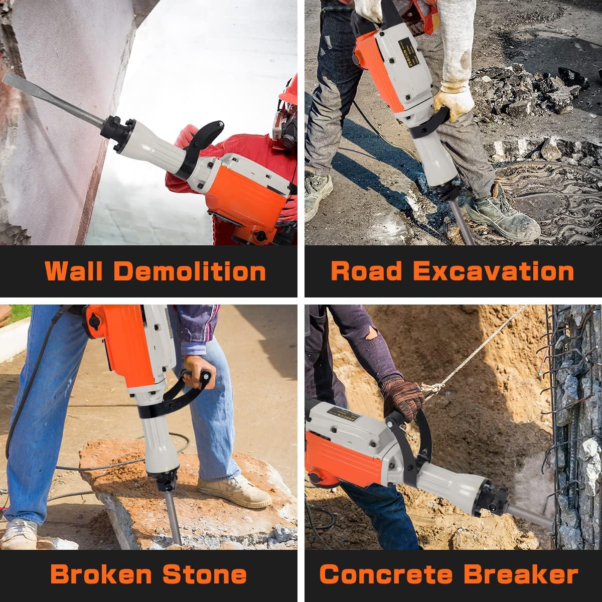 2200W Electric Demolition Jack Hammer Concrete Breaker with Chisel K61764