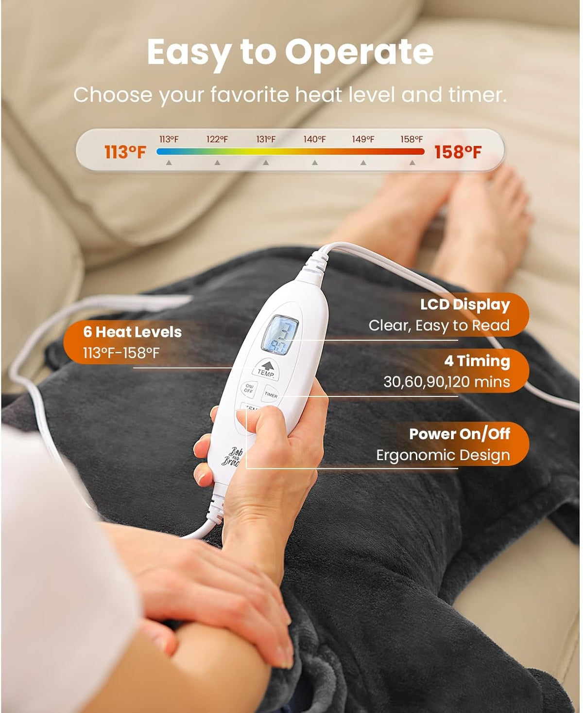 Weighted Electric Heating Pad, 24"x34" L57377