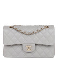 Classic Double Flap Grey Caviar T5206