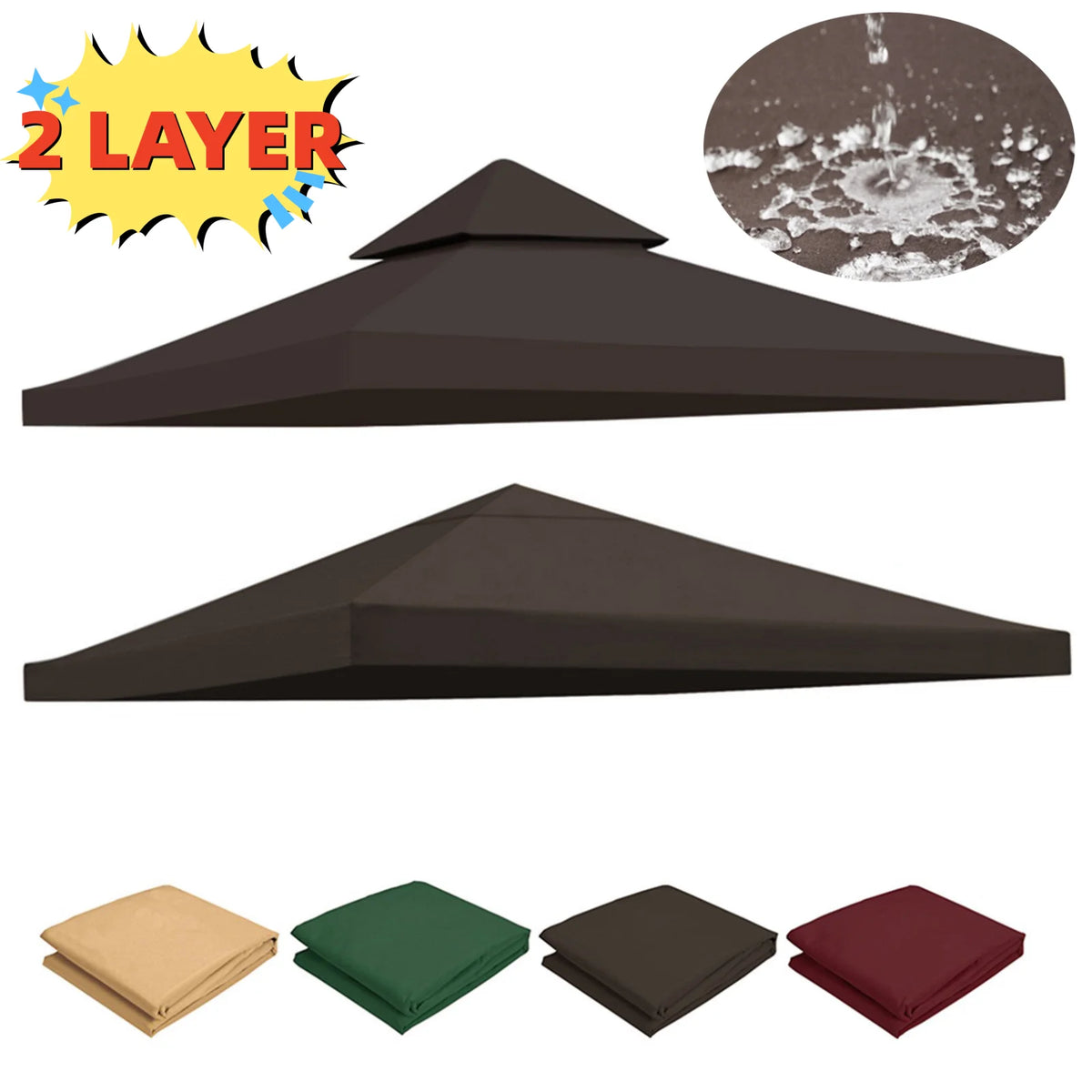10 x 10 ft Gazebo Replacement Canopy W8059