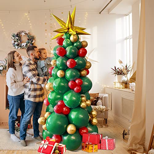 Green Red Golden Christmas Balloon Garland Arch Kit U6540