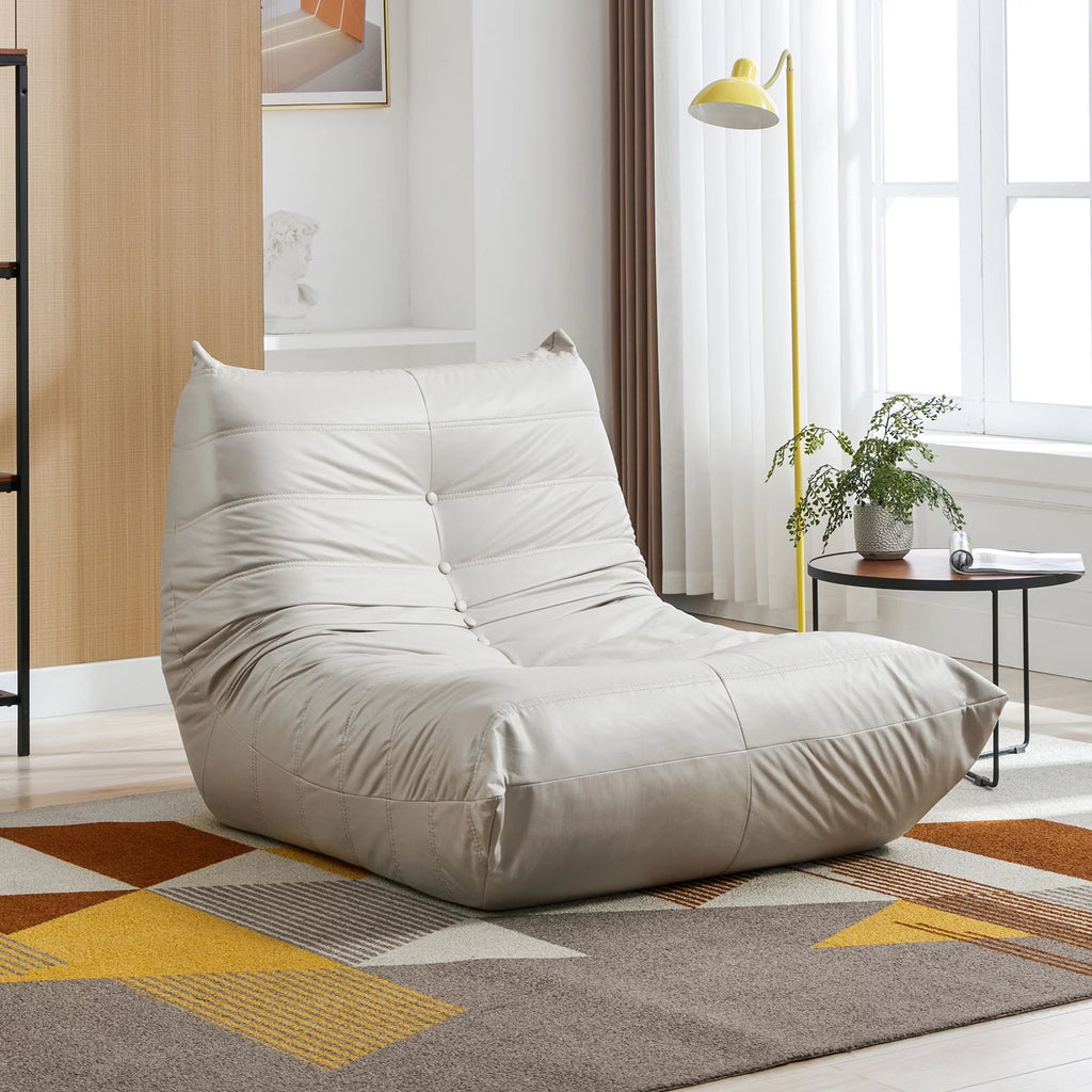 Beige Microfiber Leather Memory Foam Floor Sofa C40252