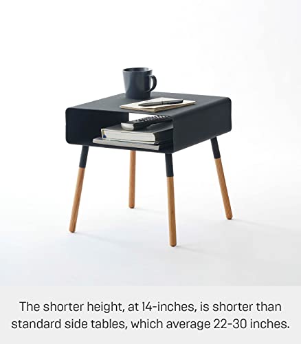 White Side Table with Storage Shelf W36135