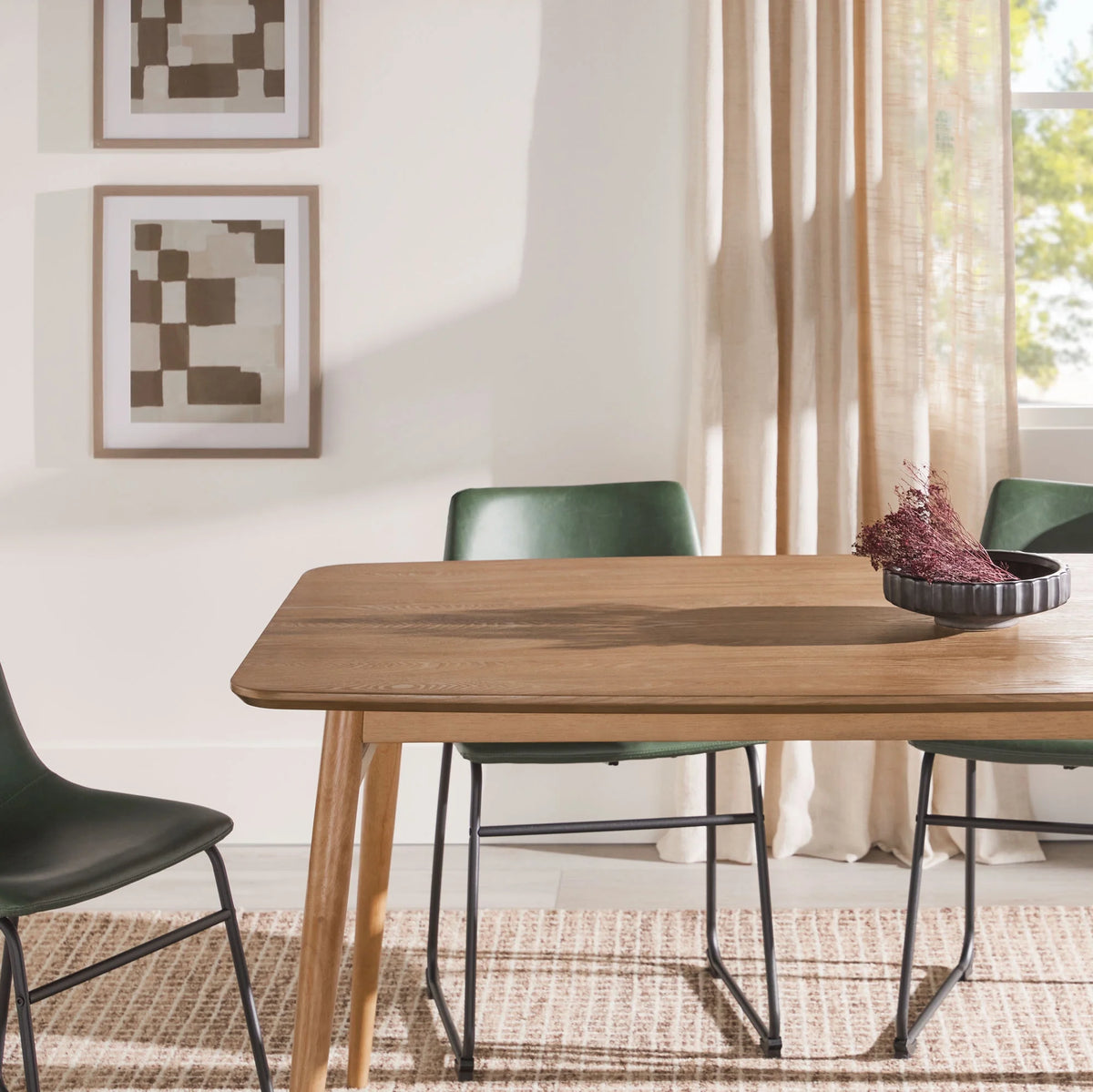 English Ash Mid-Century Tapered Leg Dining Table B977