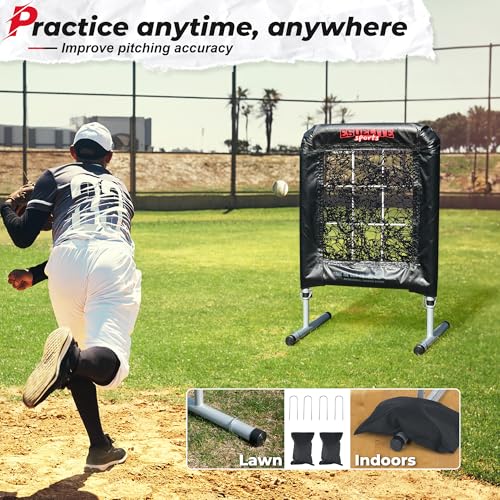 9 Hole Baseball Softball Pitching Net with Strike Zone Target D2783