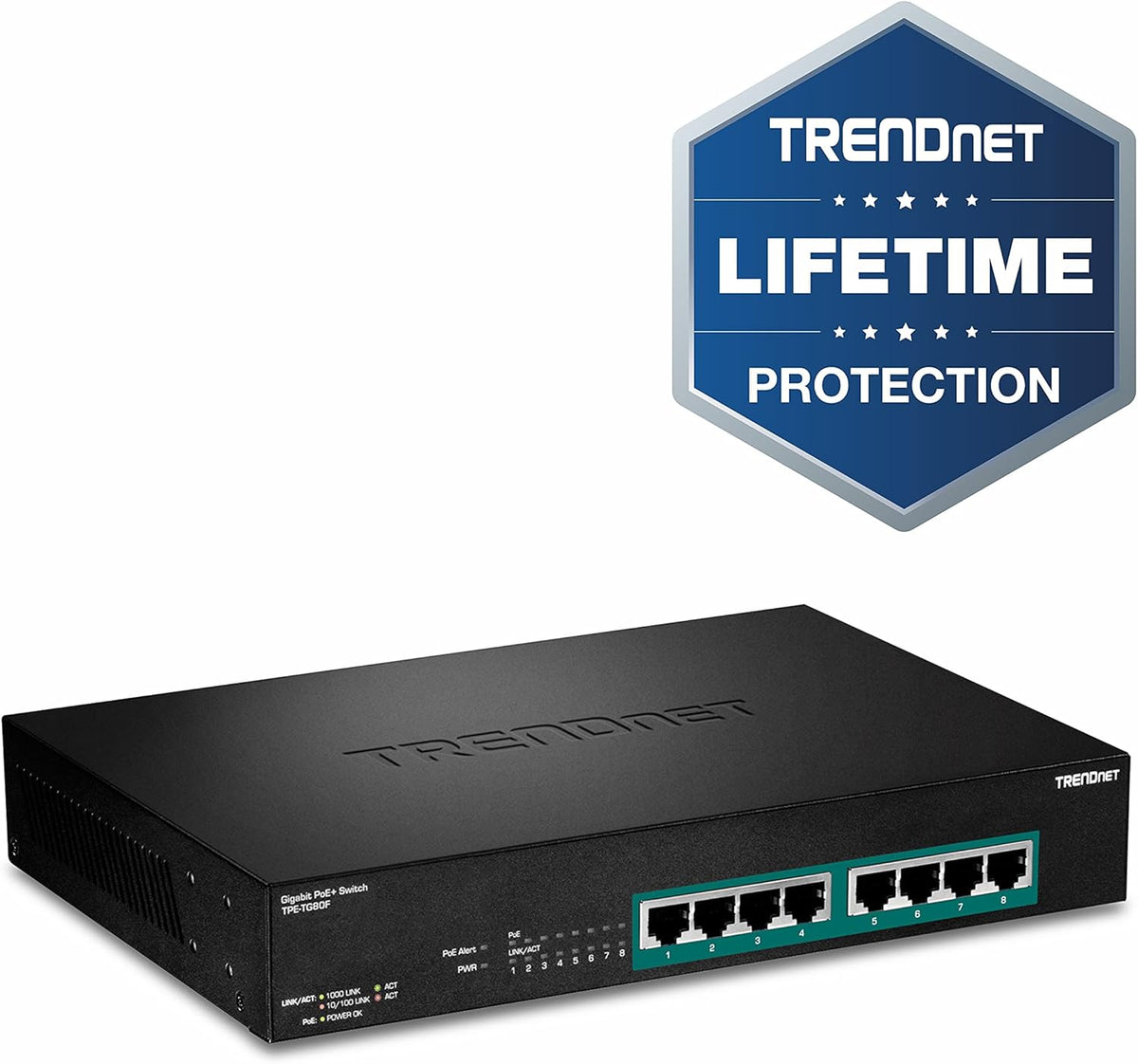 8-Port Gigabit PoE+ Ethernet Network Switch O854753