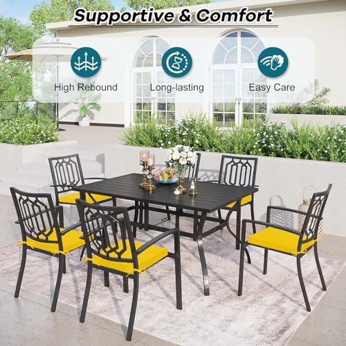 Set of 4 Water Resistant Square Corner Outdoor Chair Cushions C267314