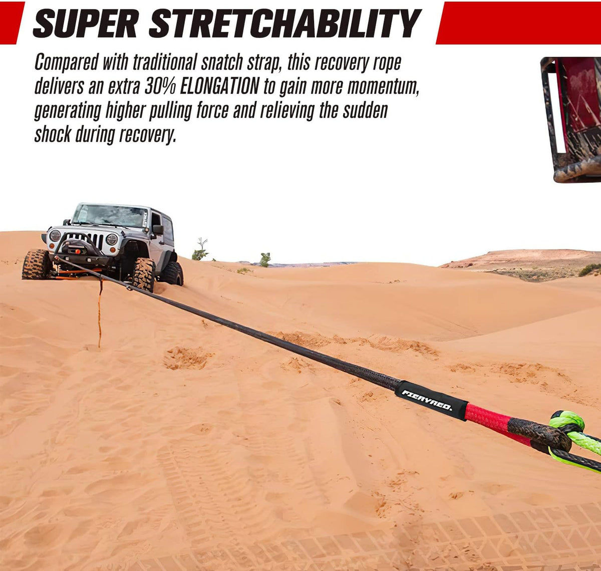 20 ft x 7/8 Kinetic Recovery Rope with Carry Bag F326