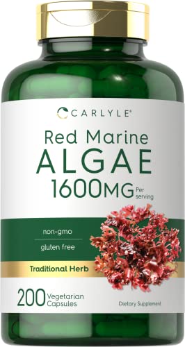 Red Marine Algae 1600mg 200 Capsules Vegetarian Supplement K88817