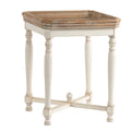 Brown and White Square Side Table Q53889