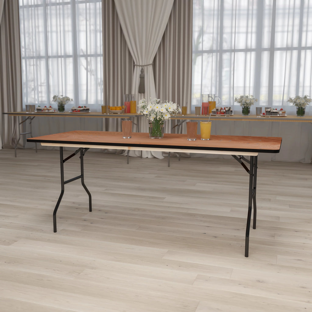 6-Foot Rectangular Wood Folding Banquet Table L656