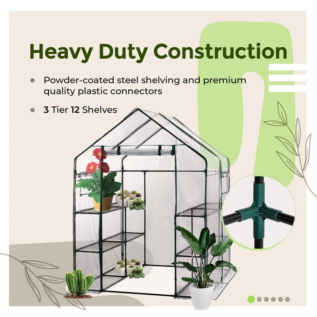 Walk-in Greenhouse with Plant Rack E5994