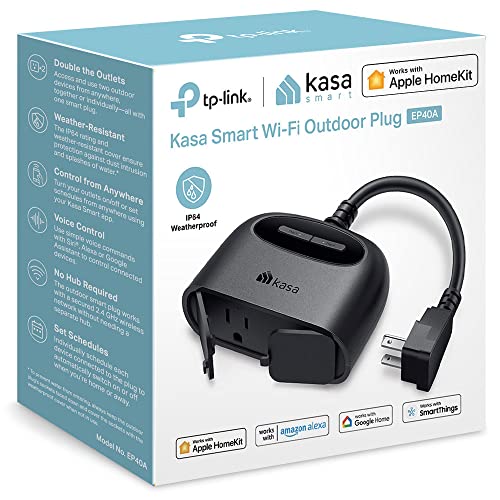 Outdoor Smart Plug with 2 Sockets, Black C38637