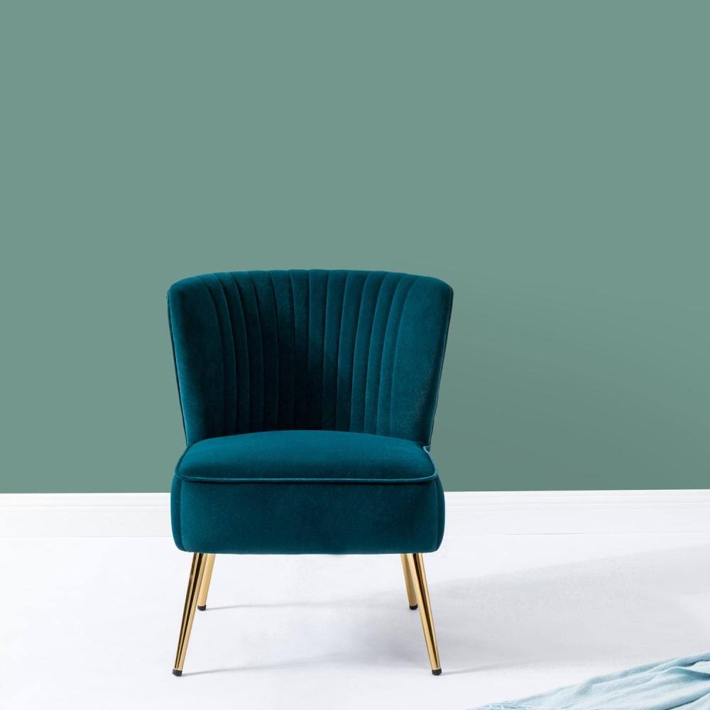 Pink Gold Legs Velvet Side Chair L513838