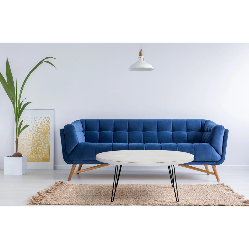 White Wood Oval Cocktail Table L738