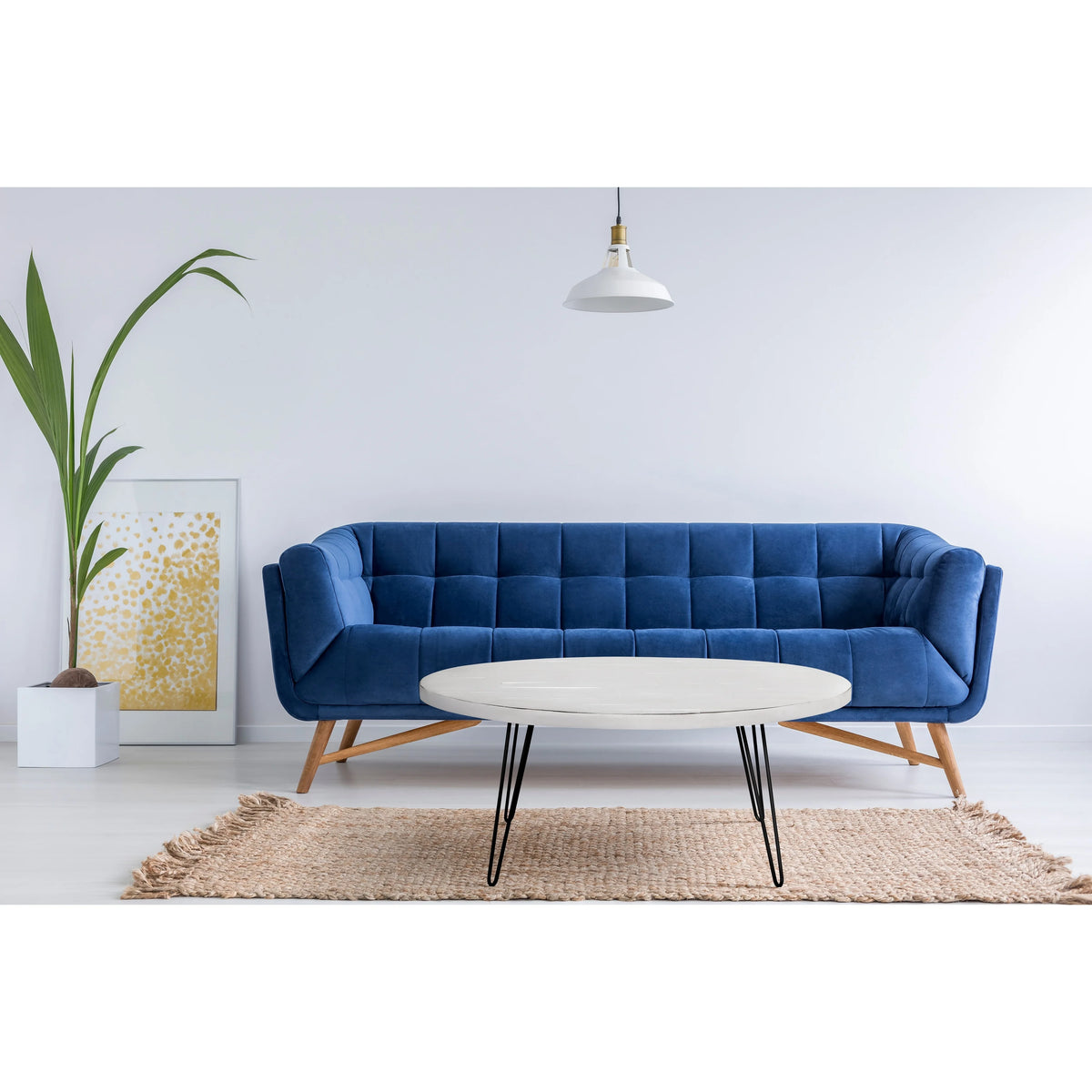 White Wood Oval Cocktail Table L738