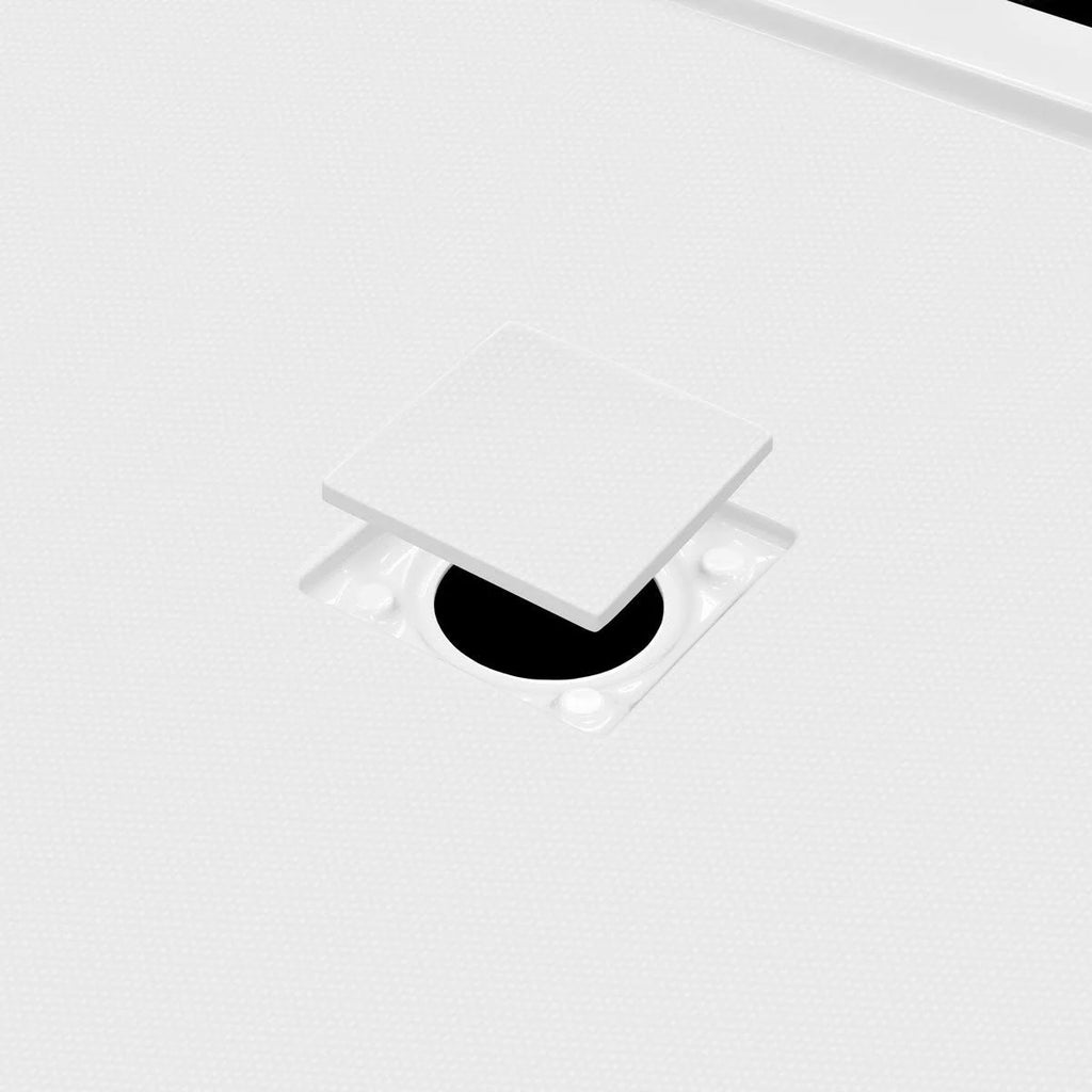 60 x 34 Single Double Threshold Shower Base Pan Center Drain White T5676
