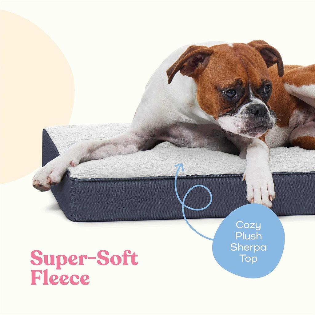 Orthopedic Large Dog Bed with Sherpa Top J110416
