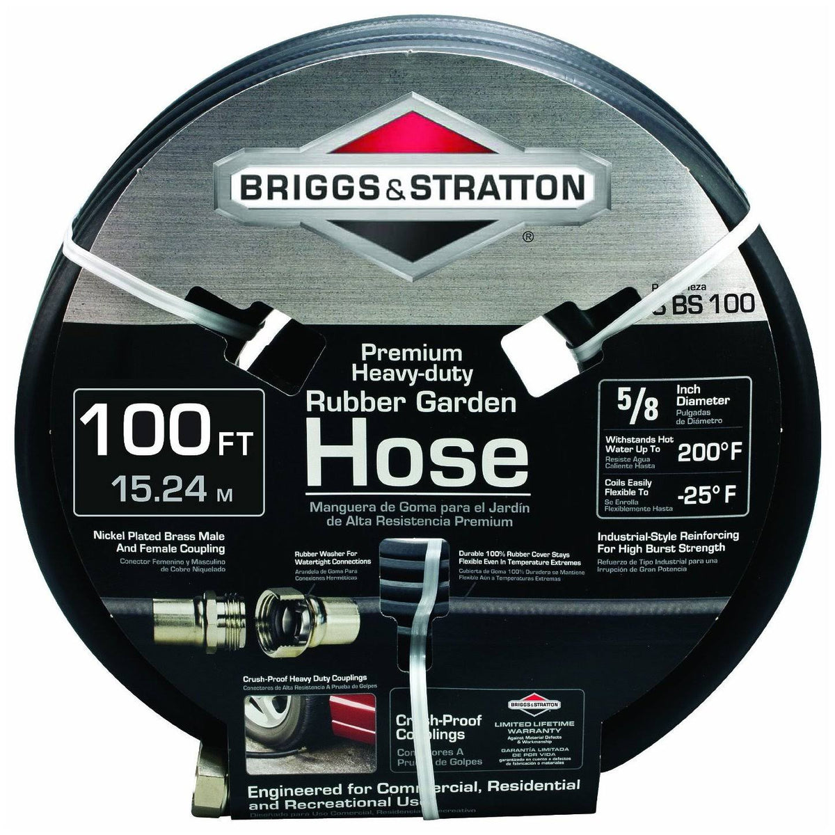 100-Foot Heavy-Duty Rubber Garden Hose Y578