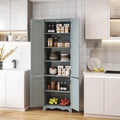72" H Freestanding Tall Pantry Cabinet with 2 Large Cabinets and Adjustable Shelves H4145