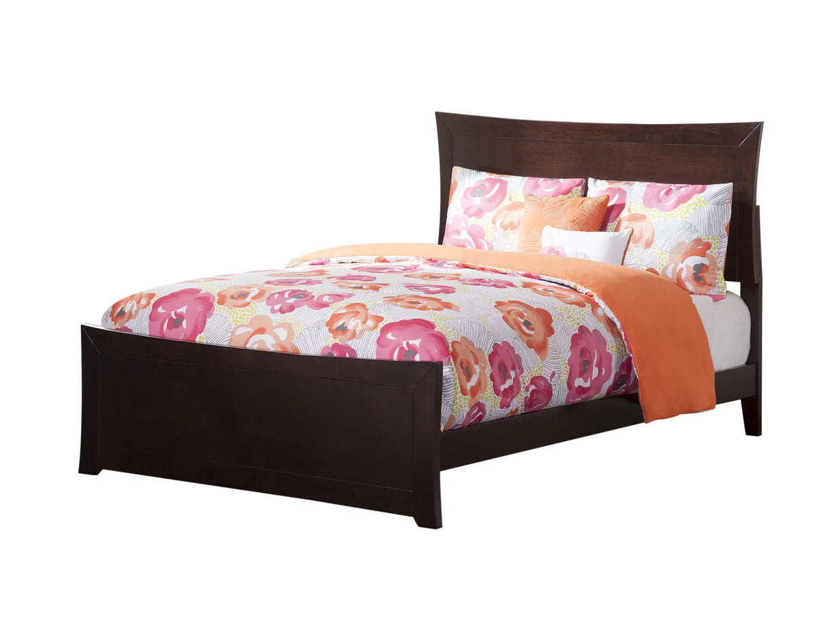 Queen Wood Platform Bed Frame with Panel Headboard & Footboard E187