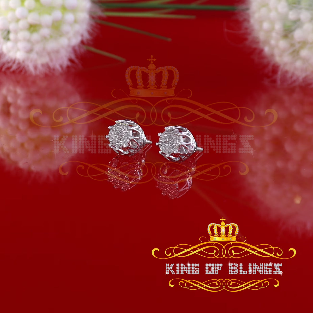925 Sterling Silver Diamond Stud Earrings S91132