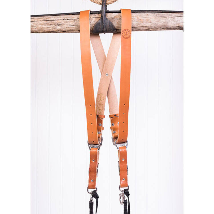 Tan Medium Leather Two-Camera Harness H429