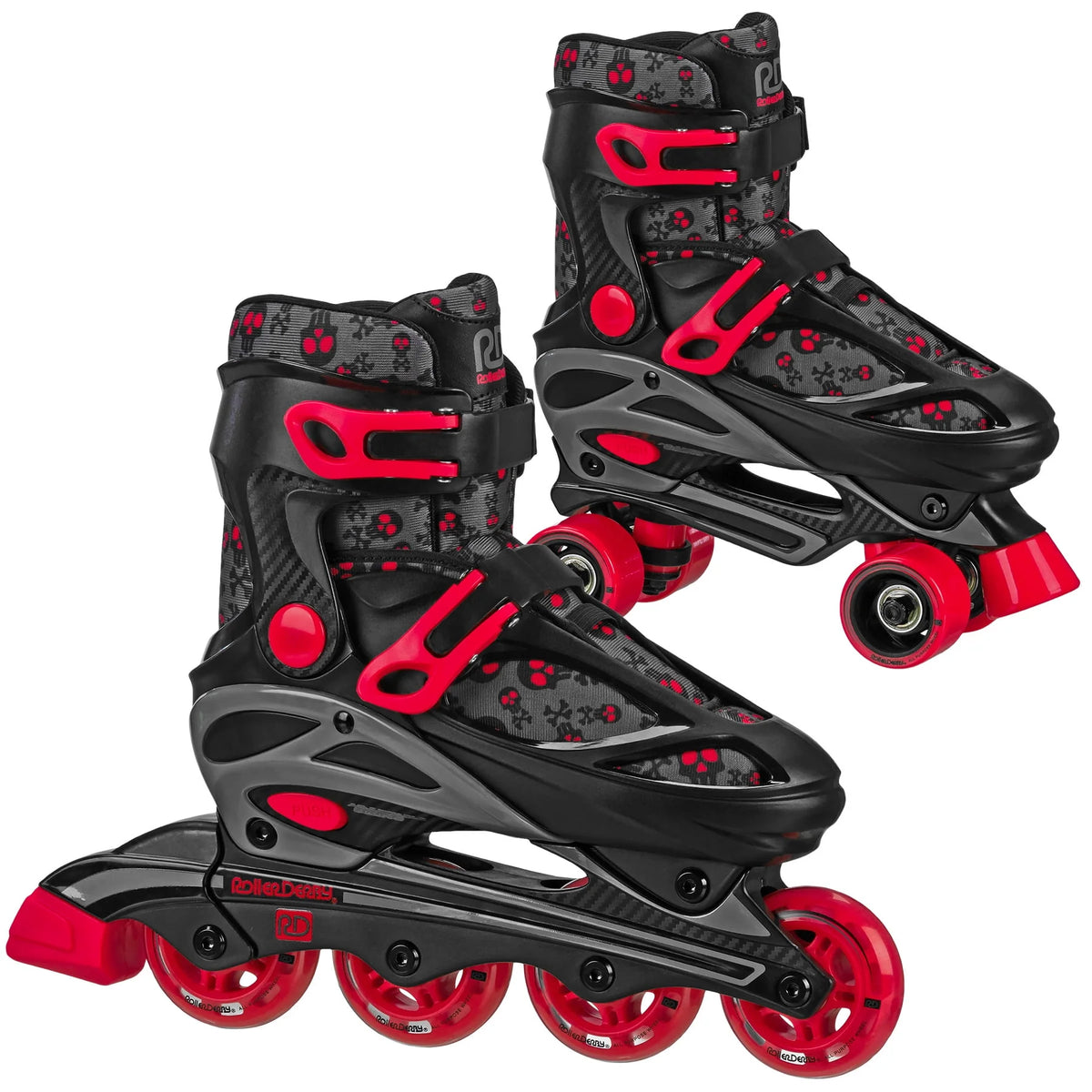 Boys 2-in-1 Roller/Inline Skates Black/Green A5159