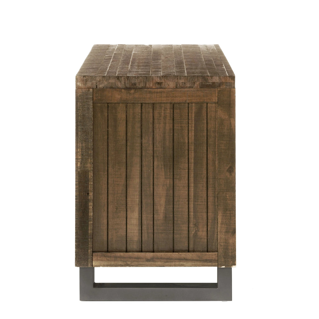 Reclaimed Oak Wood Nightstand with Metal Legs G781809