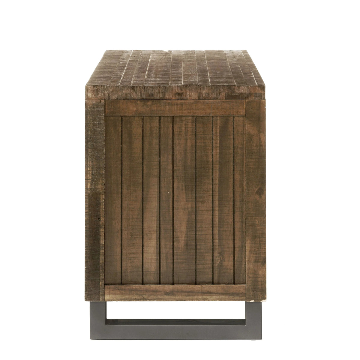 Reclaimed Oak Wood Nightstand with Metal Legs G781809