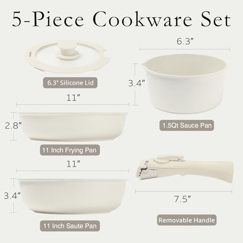 5 Pcs Nonstick Granite Cookware Set Y4769