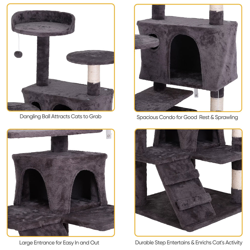 Dark Gray Cat Tree Tower B1757