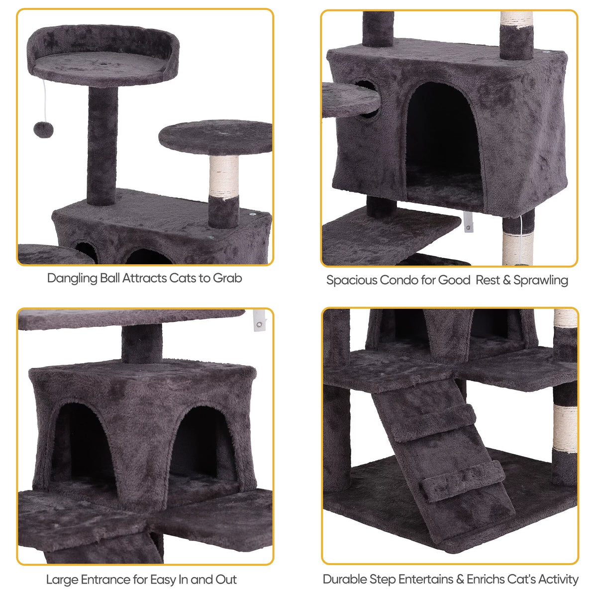 Dark Gray Cat Tree Tower B1757