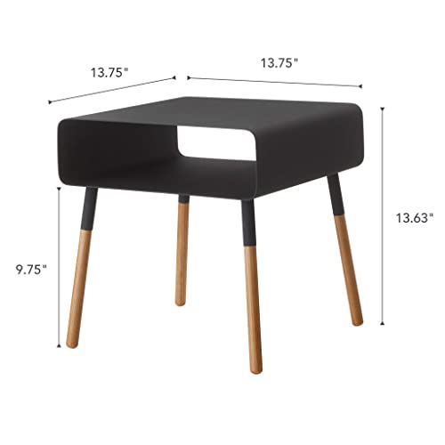 White Side Table with Storage Shelf W36135