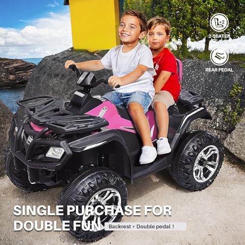 24V 2 Seater Kids Ride on ATV Car 4WD Quad Electric Vehicle H44539