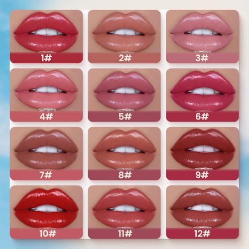 12 Colors Cream Texture Waterproof Lipstick Lip Gloss Lip Stain N828045