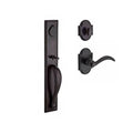 Dark Bronze Single Cylinder Handleset with Arch Rose K5883